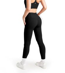 Aruki Mjuka Leggings Med Hög Midja För Kvinnor - Tjocka, Icke Genomskinliga Yogaleggings Med Magkontroll, Gymleggings För Cykling, Träning, Yoga – Jet Black – Medium