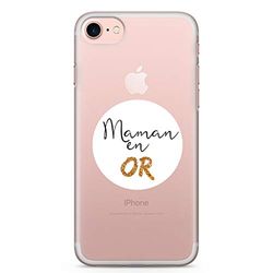 ZOKKO iPhone 7 Plus Plus Gold Mommy Case - iPhone 7 Plus Plus storlek - mjukt genomskinligt bläck svart