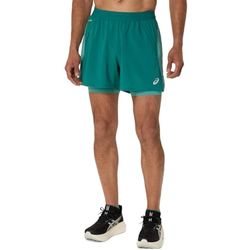 ASICS 2011D245-301 Road 2-N-1 5IN Short Pantaloncini Uomo Rainy Lake/Light Teal Taglia M