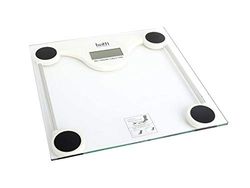 Botti Elektronisk badrumsvåg LIGHT | precisionsmätning upp till 180 kg | LED-skärm | härdat glas | kompakt | 3 enheter, batteri- och överbelastningsindikator