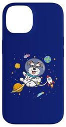 Funny Kawaii Kids Space Astronaut Miniature Schnauzer Lover Custodia per iPhone 14