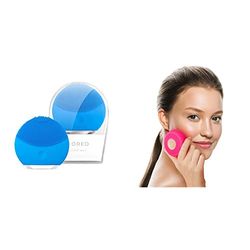 Foreo Luna Mini 2 Spazzola Pulizia Viso, Compatta, Massaggio Viso Hi-Tech & Ufo Mini, Trattamento Maschera Led Viso, Trattamento Viso con Led Rosso