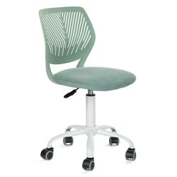 FurnitureR Morandi Chaise de Bureau colorée - Design Moderne réglable - Siège d'ordinateur pivotant sans Bras - pour Chambre d'enfant, Bureau à Domicile - Tissu Bleu