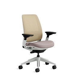 Steelcase Series 2, chaise de bureau ergonomique avec soutien lombaire LiveBack et accotoirs 4D Marron beige