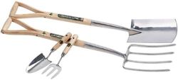 Draper 89902 Expert Stainless Steel Fork/Spade Set Plus Hand Trowel/Fork Set with Fsc Ash Handles