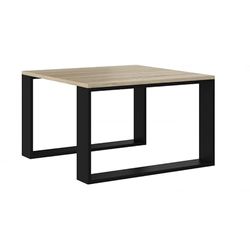 MeHome Salontafel 67 x 67 x 40 cm, salontafel, bijzettafel, koffietafel, theetafel, industriële stijl, moderne woonkamertafel, met twee planken, tafel, kantoor en thuis (Sonoma/zwart)