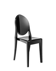 Kartell Victoria Ghost, Set da 2 Sedie, Nero Lucido