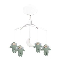 TROUSSELIER - Musical Mobile - Engelen - Linnen Stof - Mozart Lullaby Music - Handbediend - Classic Chic - Ideaal Geboortegeschenk - Eenvoudig instellen - Celadon Green Color