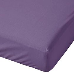 Brit Cotton 100% Polycotton Deep Fitted Sheet, King, Lilac