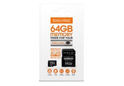 Road Angel, Tarjeta SD de 64 GB para Dash Cams, Adecuada para Todo Tipo de Smartphones y artículos electrónicos, Transferencia de Clase 3, Adaptador Micro SD - Negro