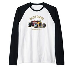 Noah's Garage Hotrod Classic Car Design per il nome Noah Maglia con Maniche Raglan