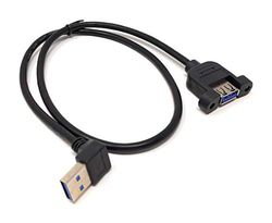 System-S USB typ A 3.0 vinklad neråt på USB typ A 3.0 panelmonteringskabel 60 cm