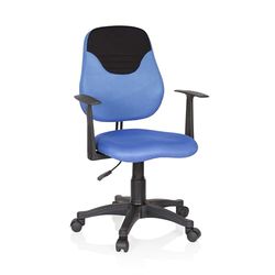 hjh OFFICE 670935 krzesło obrotowe dla dzieci i młodzieży styl KIDDY materiał niebieski/czarny krzesło obrotowe rosnące wraz z dzieckiem, 99 x 56 x 50 cm