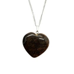 VIE Naturals Crystal Heart Pendant, 3cm, Tiger Eye