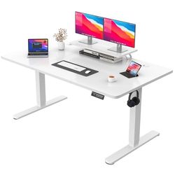 JUMMICO Bureau Assis Debout électrique,Contrôle De La Mémoire à 2 Vitesses Système,Anti-Collision Bureau Réglable en Hauteur,Standing Desk,160x70cm Blanc