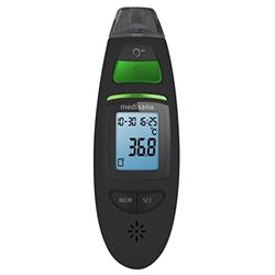 medisana TM 750 digitale 6in1 klinische thermometer Oorthermometer voor baby's, kinderen en volwassenen, voorhoofdthermometer met visueel koortsalarm, geheugenfunctie en meting van vloeistoffen