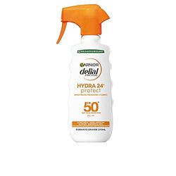Delial Spray Protector SPF 50 y HYDRA 24 Protección Resistente al Agua, Fórmula Hidratante No Grasa con Manteca de Karite de Fuentes Sostenibles Para una Piel Protegida, Hidratada y Suave 270ml