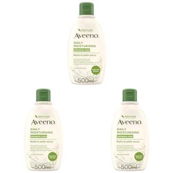 Aveeno Daily Moisturising, Crema Corpo Idratante Bagno Doccia, Detergente Corpo, Pelli Da Normali A Secche, Profumo Delicato, 500 ml (Confezione da 3)