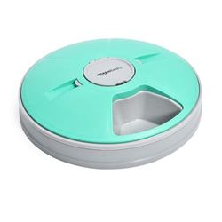 Amazon Basics Automatic Electronic Timed Pet Feeder – 6 Portions, ‎‎30 x 30 x 5 cm (Pack of 1), Teal