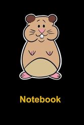 Notebook: Cute 6x9 inches glossy hamster notebook with 120 blank lined pages