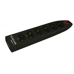 OvisLink XENON6BST Extensão com 6 tomadas Schuko e RJ11 com interruptor e telefone