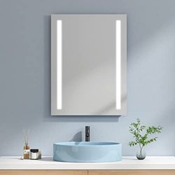 EMKE Espejo de baño LED 60 x 80 cm con luz Blanca fría Espejo de Pared
