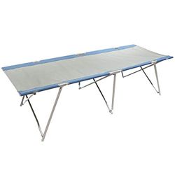 Homecall XXL Camping folding bed 600D polyester /rip stop grey/blue