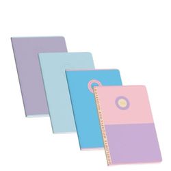 Ambar - Verpakking met 10 notitieboeken van kunststof, pastelkleuren, A4-48 vellen, 90 g, gelinieerd, meerkleurig, afzonderlijk (100300860122)