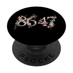 Anti 45 47 Funny 86 47 Floral Boho Feminista 8647 Para Las Mujeres PopSockets PopGrip Adhesivo