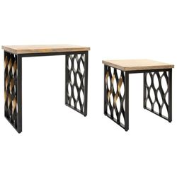 Home ESPRIT Juego de 2 mesas Madera Metal 64 x 34 x 65 cm