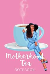 Pink and Blue Motherhood Tea Journal Notebook| Jack and Jill of America| 6x9| 150 pages| Perfect new mother gifts