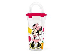 Lulabi Minnie Happytimes Bicchiere in Plastica con Cannuccia, 40cl