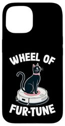 Wheel Of Fur-Tune Cat On Robot Vacuum Cleaner Cat Case for iPhone 15