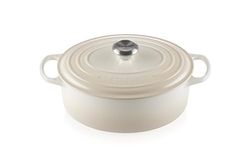 Le Creuset Signature Enamelled Cast Iron Oval Casserole Dish With Lid, 29 cm, 4.7 Litre, Meringue, 21178297164430