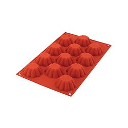 Silikomart | SF109 Moule en silicone pour monoportions MINI BRIOCHETTE, antiadhésif, 12 cavités, paquet de 1 Moule à gâteau, Ø 58 h 22 mm Volume 12 x 33 ml Tot. 396 ml