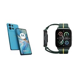 Moto G75 8+256 Aqua Blue and Moto watch fit, PANTONE Trekking Green