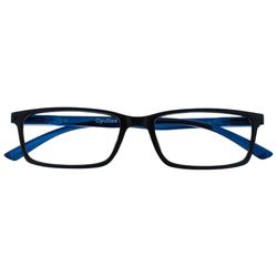 OPULIZE See - Occhiali da Lettura Filtro Luce Blu Montatura Stretta Cerniere a Molla Migliorano il Sonno Gaming Computer Anti Riflesso Nero Uomo Donna B9-1+3.50