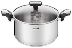 Tefal G6 E3014604 Saucepan 24 cm / 5.2 L + CV Stainless Steel Cranberry