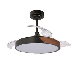 wonderlamp Terno Mini-ventilator, opvouwbaar, led, 46 W, zwart, 3 CCT, dimbaar