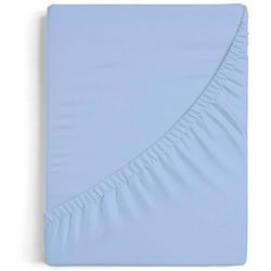 Burrito Blanco 100% Cotton A8 Fitted Sheet for Cot 70 x 140 cm (plus, Sky Blue
