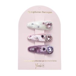 YUKO B – Fermagli per capelli da bambina con sinfonia barocca trio – Fermaglio per capelli per bambine – Accessori per capelli