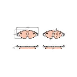 TRW GDB2143 Conjunto de 4 pastilhas de travão para Volkswagen Golf VII (5G1, BQ1, BE1, BE2, AU1, AU2) 2012-2021 eixo dianteiro e outros veículos