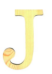 Artemio 11,5 cm houten letter J in hoofdletters, beige