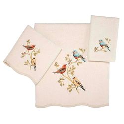 Avanti Linens - 3pc Towel Set, Soft & Absorbent Cotton Towels (Premier Songbirds Collection)