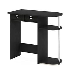 Furinno Go Green Ordinateur Portable Bureau/Table, Engineered Wood, Americano/Acier Inoxydable/Noir, One Size