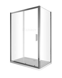 BOX CABINA DOCCIA 2 LATI CRISTALLO FISSO 70 75 80 90 CM + PORTA SCORREVOLE 100 110 120 130 140 150 160 170 CRISTALLO 6 MM ANTICALCARE PROFILO CROMO MONTAGGIO REVERSIBILE (72,5-75 X 105-110)