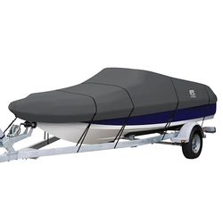 Classic Accessories StormPro - Cubierta de barco resistente gris oscuro, se adapta a barcos de 22 pies a 24 pies de largo x 116 pulgadas de ancho, tela de grado marino, resistente al agua, se adapta a
