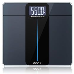 RENPHO Weighing Scales for Body Weight 550 lb/250 kg, Large LCD Display Bathroom Scales with High Accurate, Digital Scales with Extra-High Capacity, Step-On, Batteries Included
