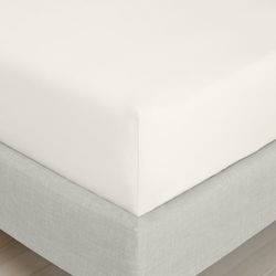 Bianca 200 Thread Count Cotton Percale Extra Deep Single Fitted Sheet Cream