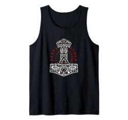 Mjolnir Norse Viking Mythologie Warrior Hammer símbolo nórdico Camiseta sin Mangas